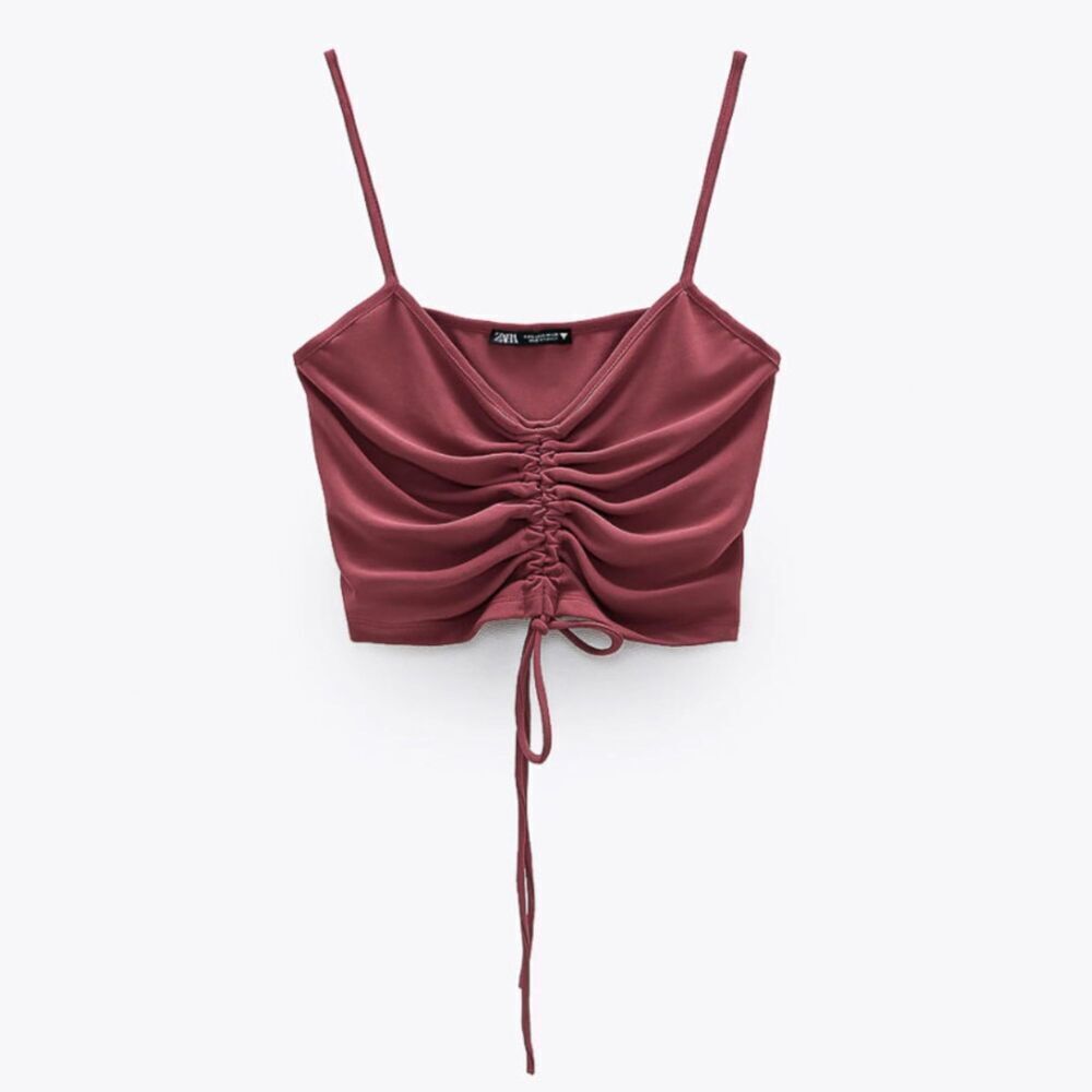 Zara Blush Cinch Tie Tank Small